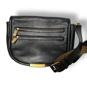Marc by Marc Jacobs Luna Black Leather Saddle Shoulder Bag Goldtone Hardware